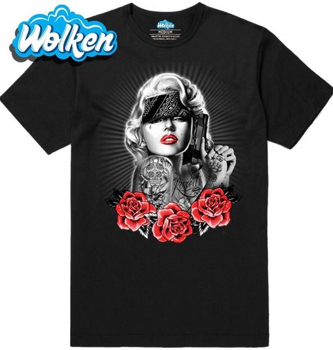 Obrázek produktu Pánské tričko Marilyn Monroe Růže a Zbraň