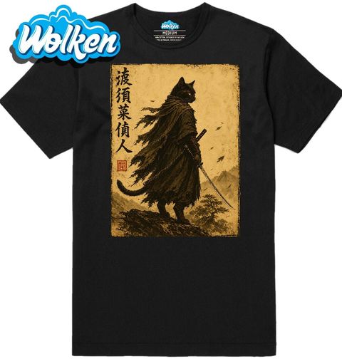 Obrázek produktu Pánské tričko Kočka s Katanou v Japonských Horách