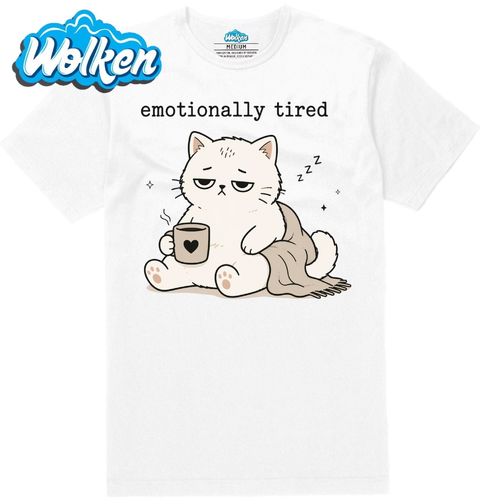 Obrázek produktu Pánské tričko Emočně Vyčerpaná Kočka Emotionally Tired