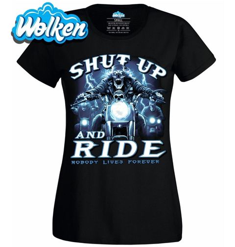 Obrázek produktu Dámské tričko Bleskový Motorkář Shut Up and Ride