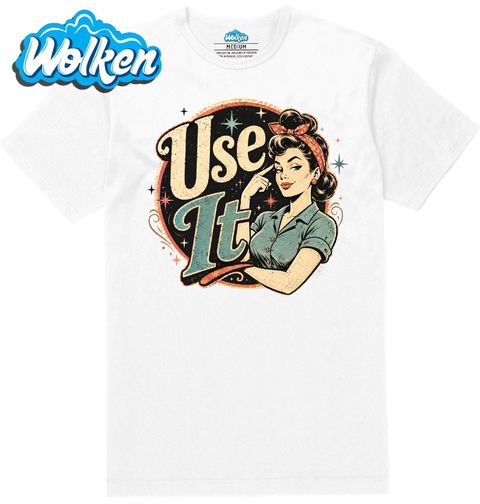 Obrázek produktu Pánské tričko Používej Mozek Retro Žena Use It