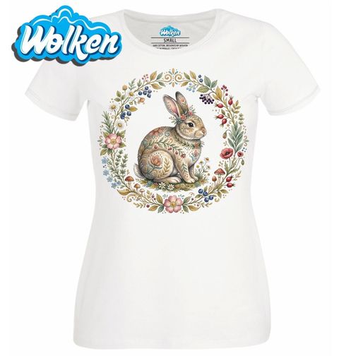 Obrázek produktu Dámské tričko Folk Králík s Květinami