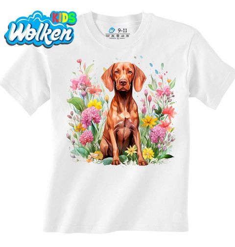 Obrázek produktu Dětské tričko Maďarský Ohař Vizsla mezi Květinami