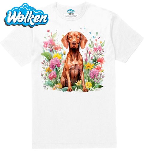 Obrázek produktu Pánské tričko Maďarský Ohař Vizsla mezi Květinami