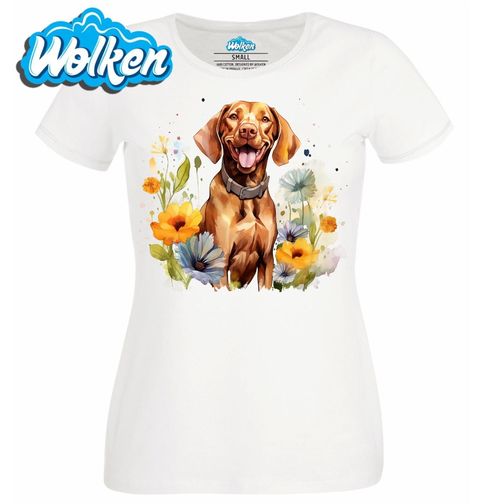Obrázek produktu Dámské tričko Maďarský Ohař Vizsla v Rozkvetlé Přírodě