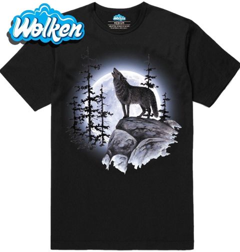 Obrázek produktu Pánské tričko Vlk vyjící na Měsíc