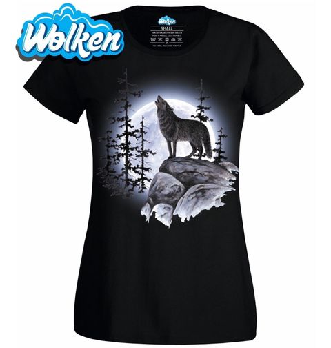 Obrázek produktu Dámské tričko Vlk vyjící na Měsíc