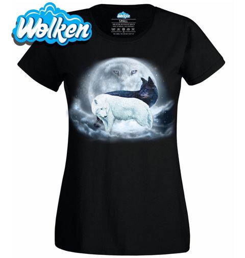 Obrázek produktu Dámské tričko Jin a Jang Černý a Bílý Vlk Při Úplňku