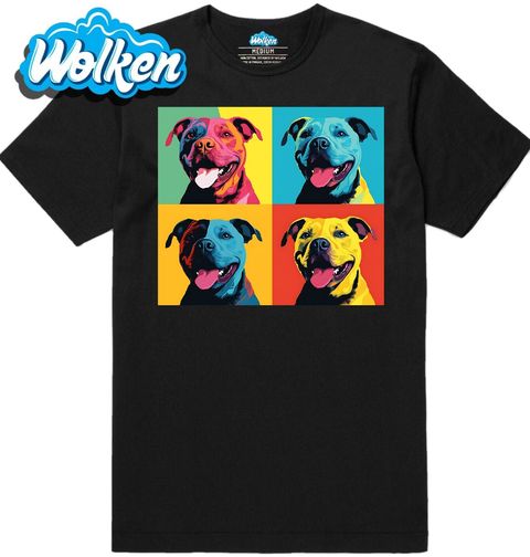 Obrázek produktu Pánské tričko Barevný Stafordšírský Bulteriér Pop-art