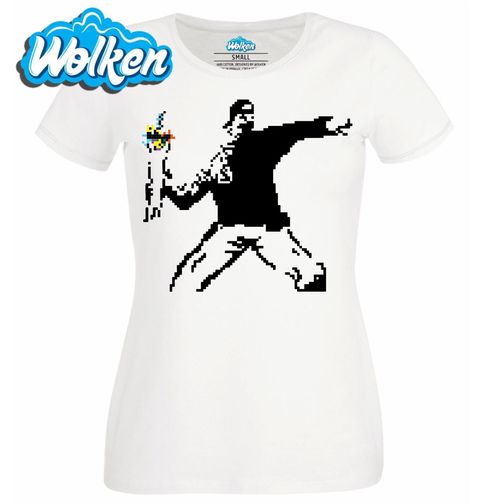 Obrázek produktu Dámské tričko Pixelový Vrhač květin Flower Thrower Banksy