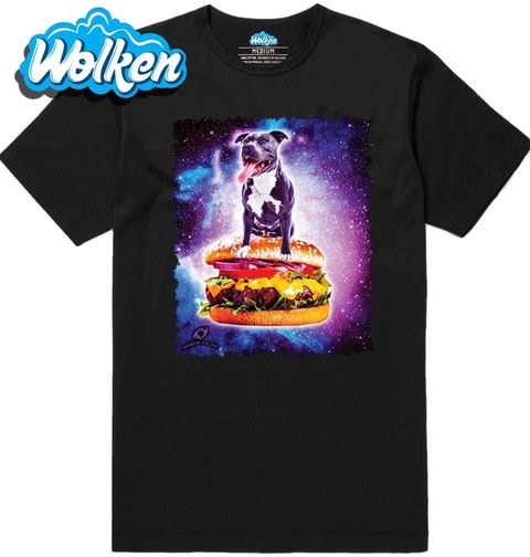 Obrázek produktu Pánské tričko Vesmírný Pitbull řídící burger 