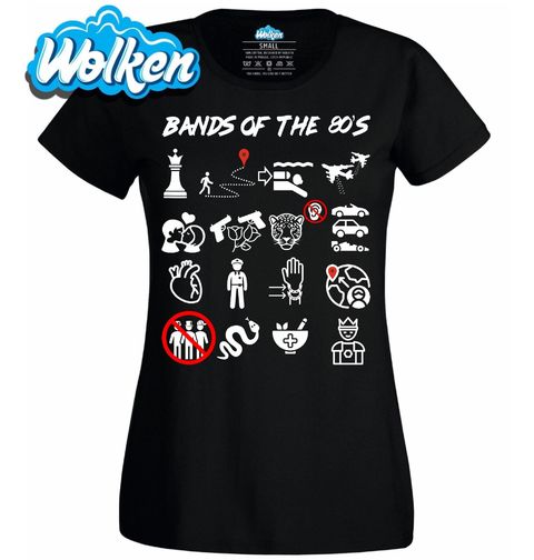 Obrázek produktu Dámské tričko Hudební Kapely 80. let Bands of the 80's
