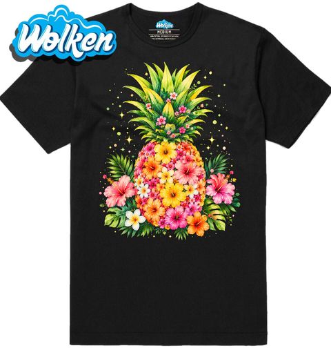 Obrázek produktu Pánské tričko Tropický Ananas s Květy Ibišku