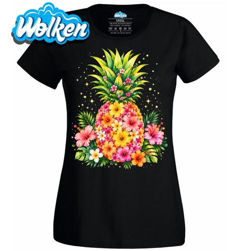 Obrázek produktu Dámské tričko Tropický Ananas s Květy Ibišku