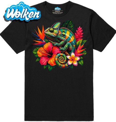 Obrázek produktu Pánské tričko Maskovaný Chameleon mezi Ibišky