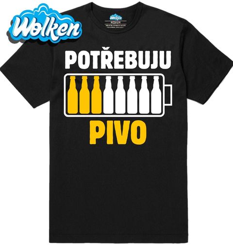 Obrázek produktu Pánské tričko Potřebuju Pivo Vybitá baterie