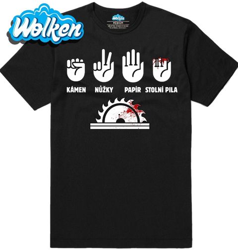 Obrázek produktu Pánské tričko Kámen Nůžky Papír Stolní Pila
