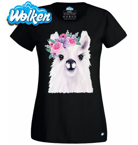 Obrázek produktu Dámské tričko Llama Flowers Lama s Květinami 