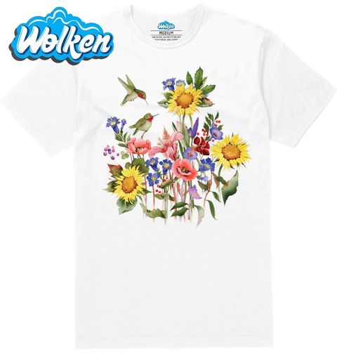 Obrázek produktu Pánské tričko Slunečnice a Kolibříci