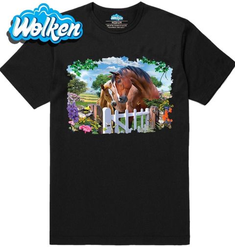 Obrázek produktu Pánské tričko Koně u zahradní brány