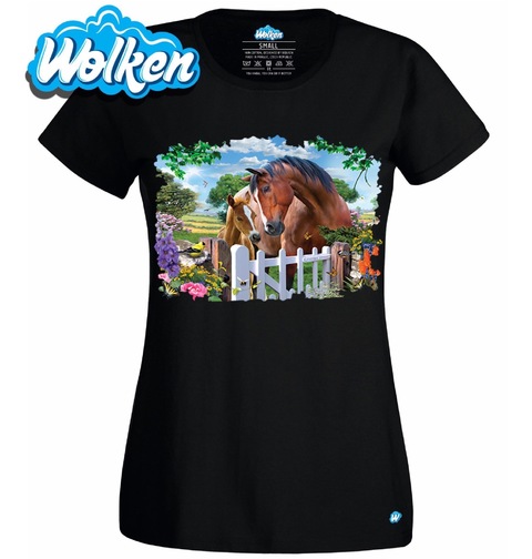Obrázek produktu Dámské tričko Koně u zahradní brány