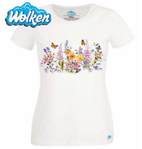 Obrázek produktu Dámské tričko Květinové pole s motýly 