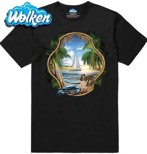 Obrázek produktu Pánské tričko Plachetnice na pobřeží 