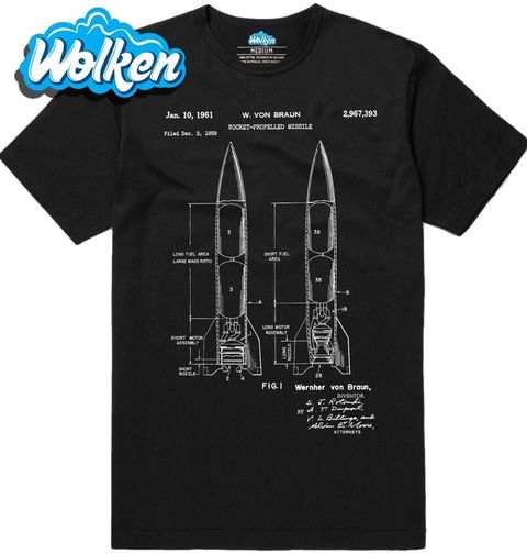 Obrázek produktu Pánské tričko Raketová střela Patent W. von Brauna