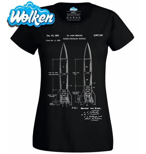 Obrázek produktu Dámské tričko Raketová střela Patent W. von Brauna