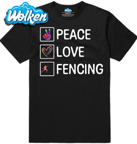 Obrázek produktu Pánské tričko Mír Láska a Šerm Peace Love Fencing