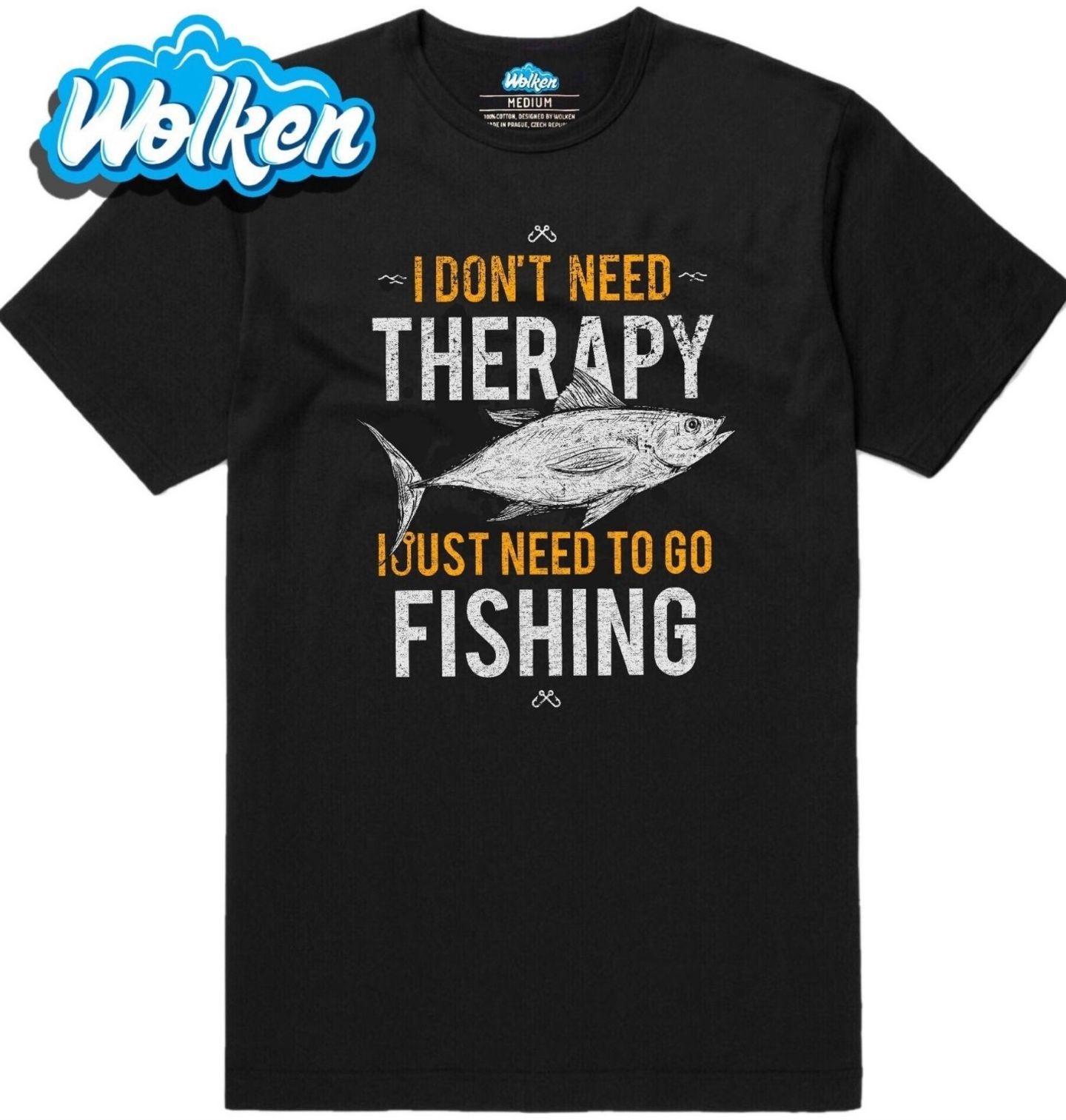 Pánské tričko Nepotřebuju terapii, potřebuji rybařit (Skladem S-5XL).jpg