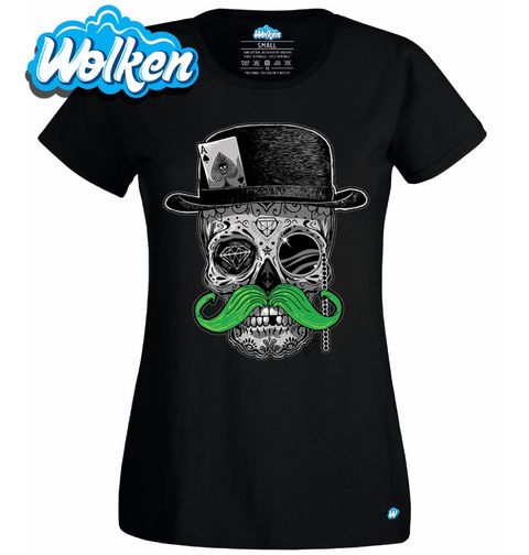 Obrázek produktu Dámské tričko Lebka Gentlemana s Monoklem 
