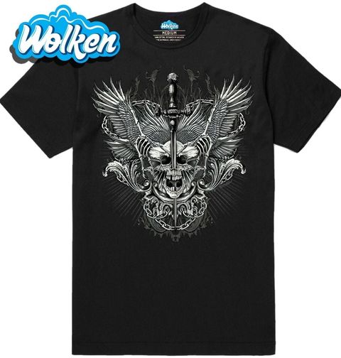Obrázek produktu Pánské tričko Andělská Lebka s Mečem