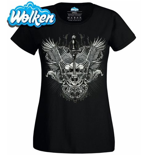 Obrázek produktu Dámské tričko Andělská Lebka s Mečem
