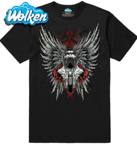 Obrázek produktu Pánské tričko Guitar Skull Wings Kytarová Lebka s Křídly