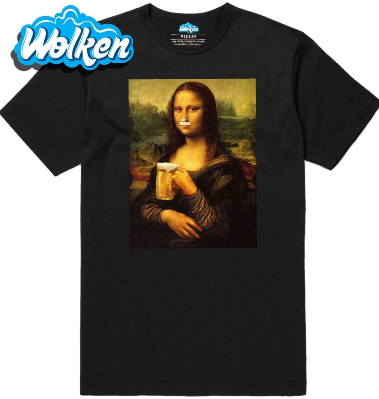 Pánské tričko Mona Lisa a točené pivo (S-5XL).jpg