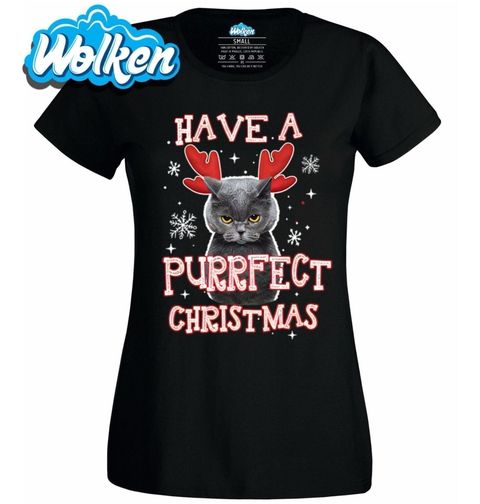 Obrázek produktu Dámské tričko Purrfektní Vánoce