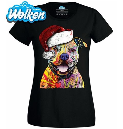 Obrázek produktu Dámské tričko Vánoční Pitbull