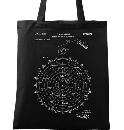 Obrázek produktu Bavlněná taška Vesmírná navigace Patent P. V. H. Weemse