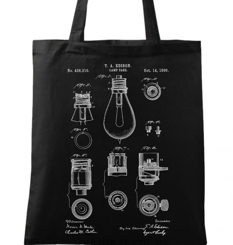 Obrázek produktu Bavlněná taška Žárovka Patent T. A. Edisona
