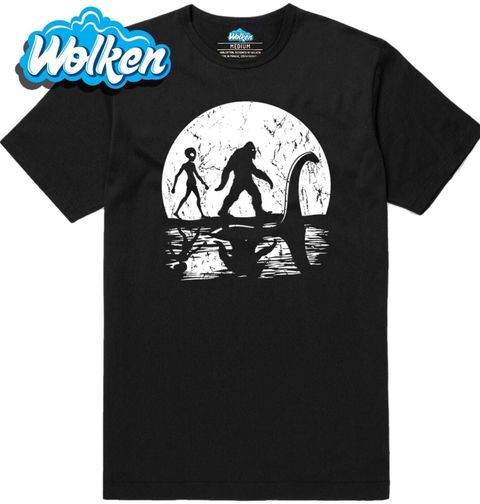 Obrázek produktu Pánské tričko Velký měsíc Mimozemšťan, Bigfoot a Lochnesská příšera