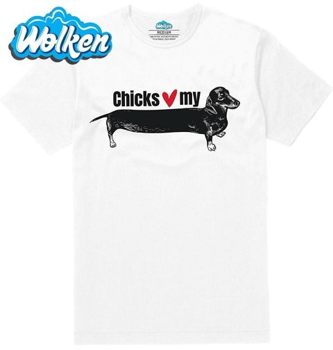 Obrázek produktu Pánské tričko Jezevčík Chicks Dig My Wiener