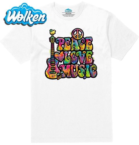 Obrázek produktu Pánské tričko Mír, láska a hudba Hippie