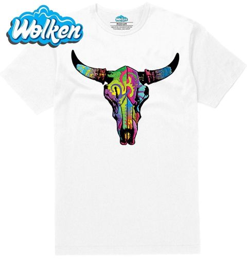 Obrázek produktu Pánské tričko Neonová lebka býka Western