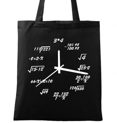 Obrázek produktu Bavlněná taška Kolik je hodin? Každá hodina se počítá Math Clock