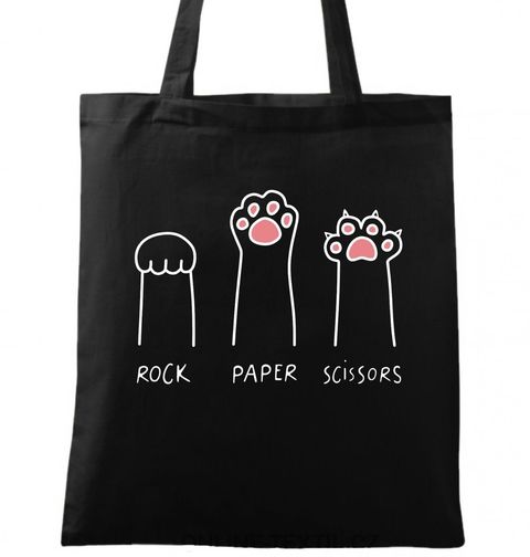Obrázek produktu Bavlněná taška Kočičí Strategie Rock Paper Scissors