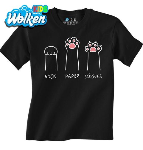 Obrázek produktu Dětské tričko Kočičí Strategie Rock Paper Scissors