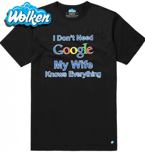 Obrázek produktu Pánské tričko "Nepotřebuji Google, moje žena ví všechno"
