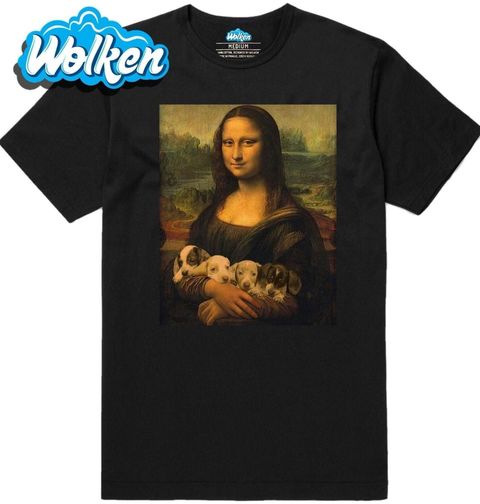 Obrázek produktu Pánské tričko Mona Lisa se štěňátky