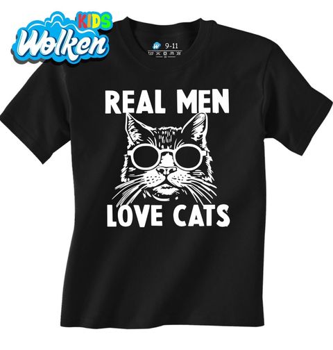 Obrázek produktu Dětské tričko Praví Muži Milují Kočky Real Men Love Cats